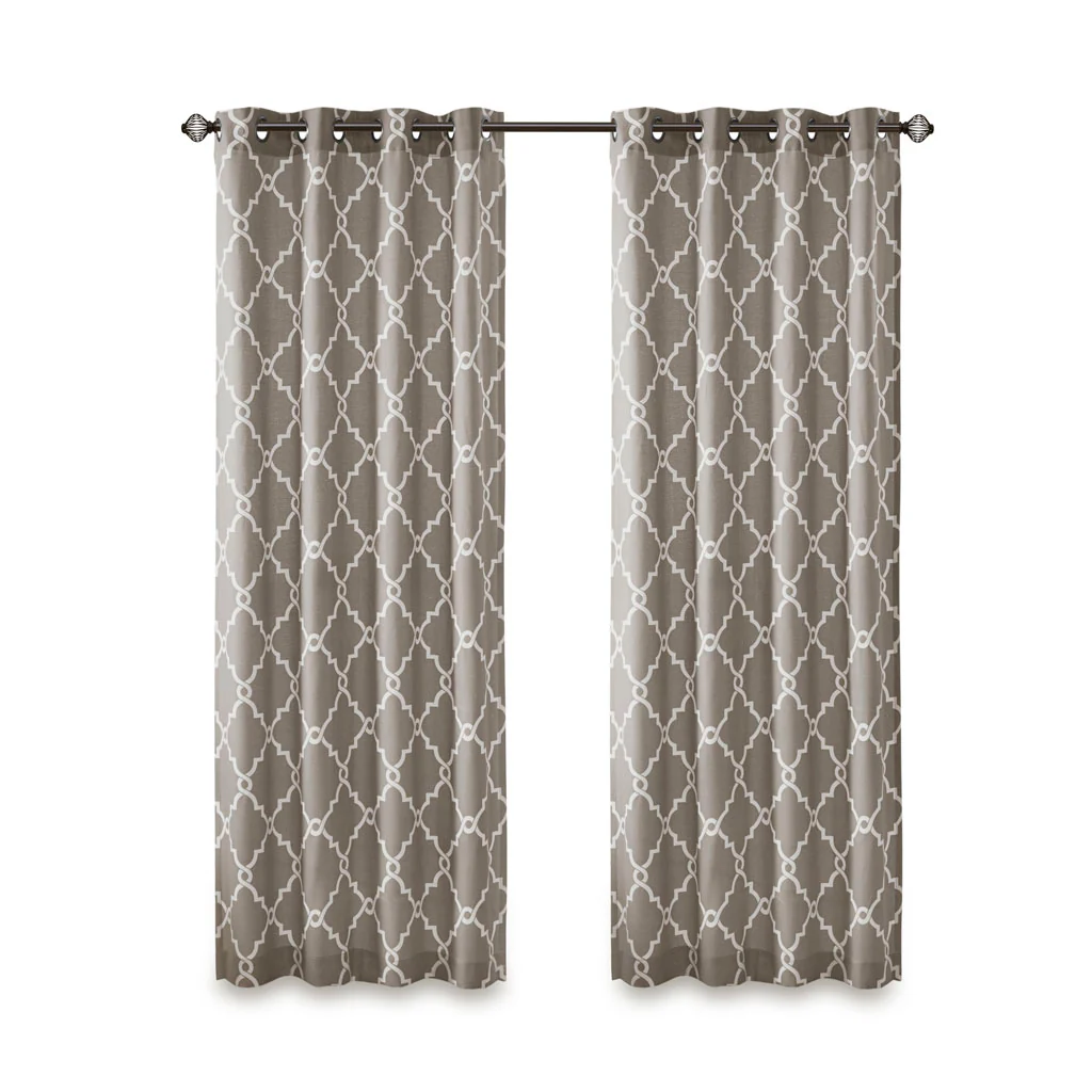 Saratoga Fretwork Print Grommet Top Window Curtain Panel - Image 12