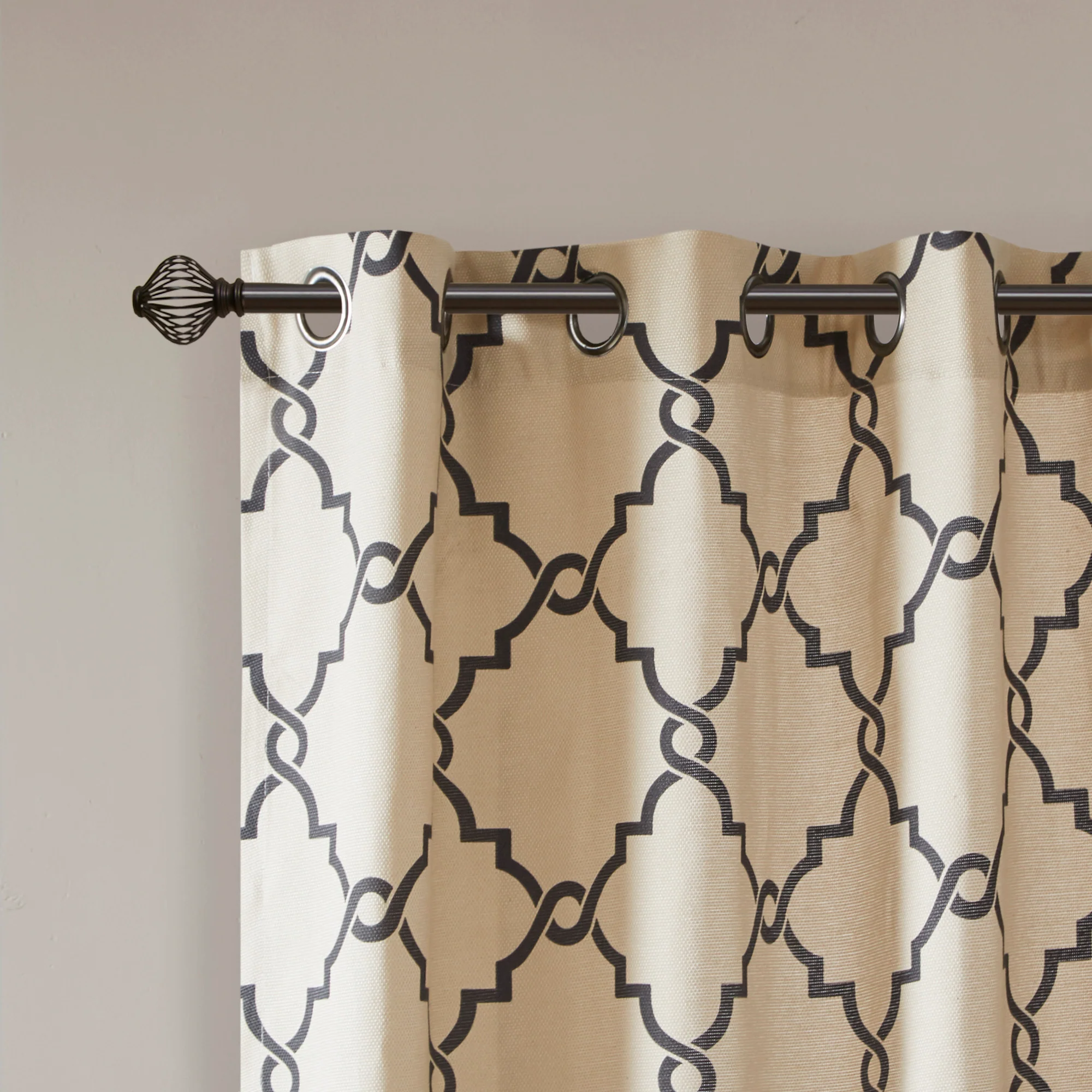 Saratoga Fretwork Print Grommet Top Window Curtain Panel - Image 58