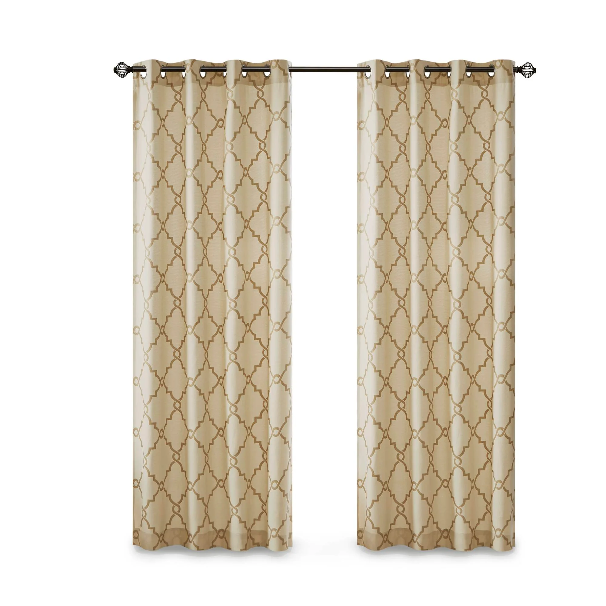Saratoga Fretwork Print Grommet Top Window Curtain Panel - Image 66