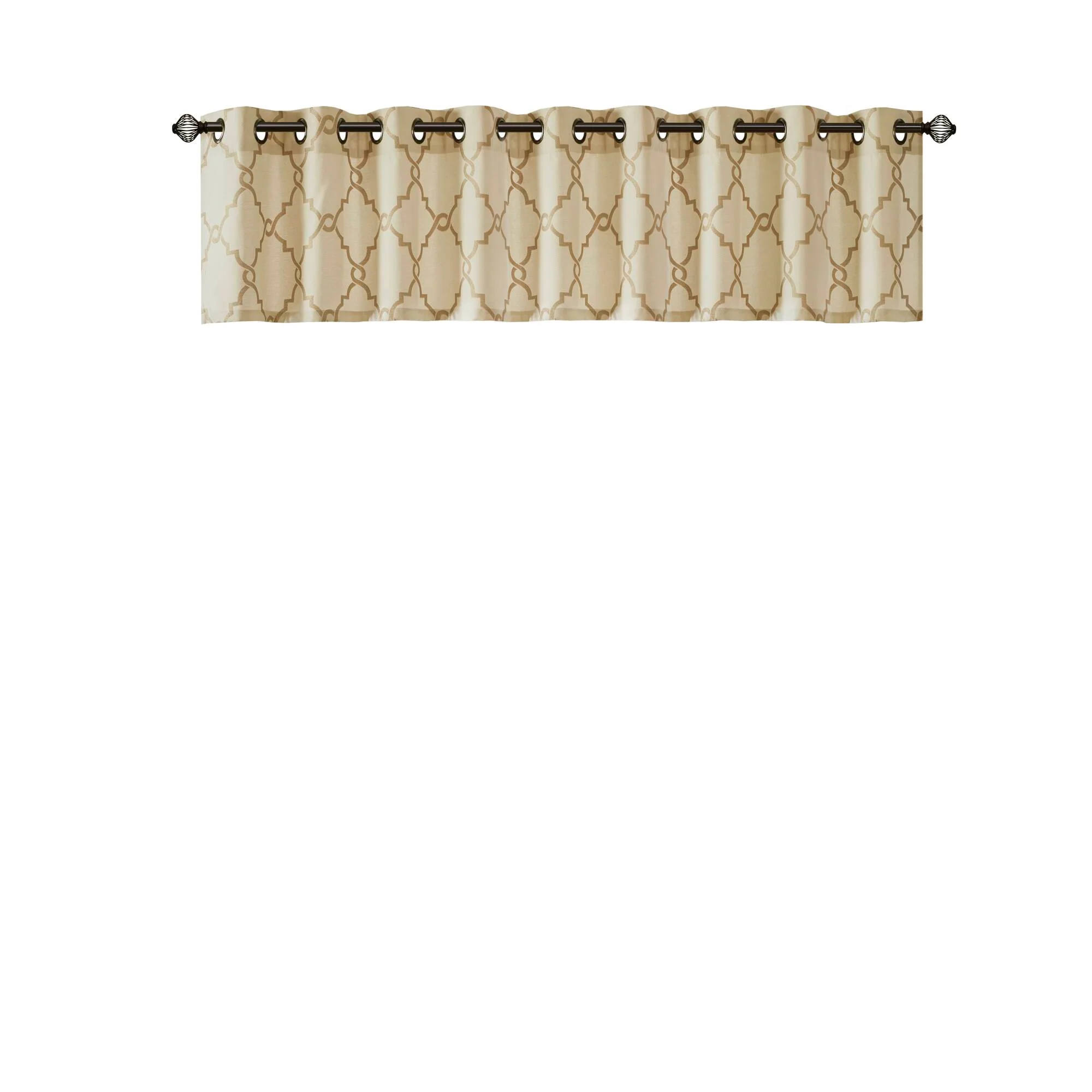 Saratoga Fretwork Print Grommet Top Window Valance - Image 47