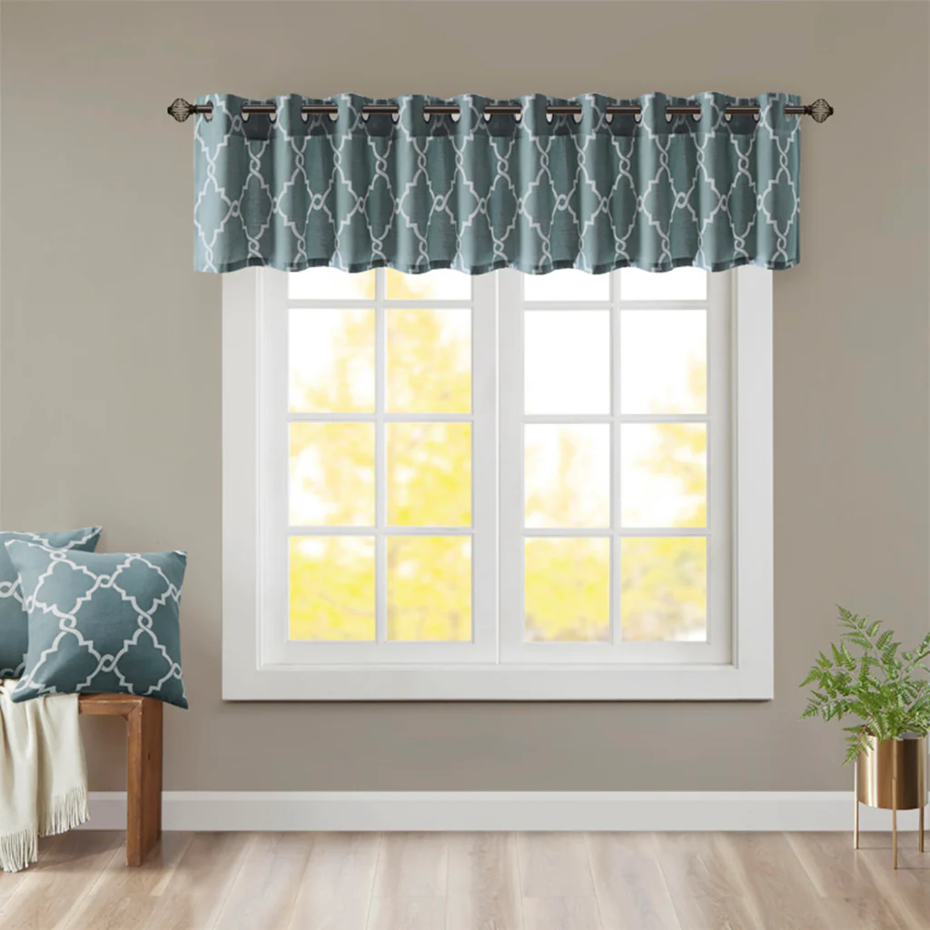 Saratoga Fretwork Print Grommet Top Window Valance - Image 48