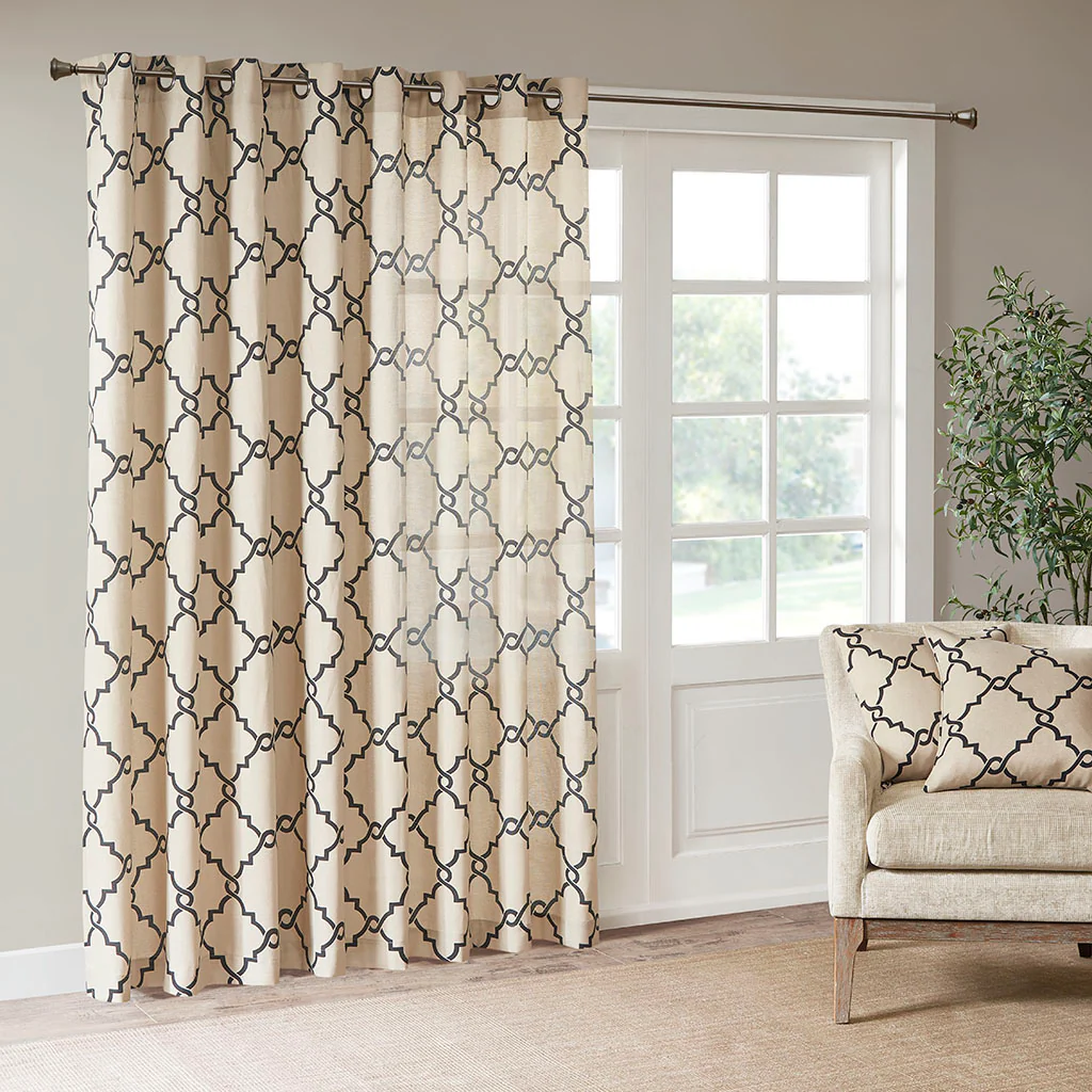 Saratoga Fretwork Print Patio Window Curtain - Image 9