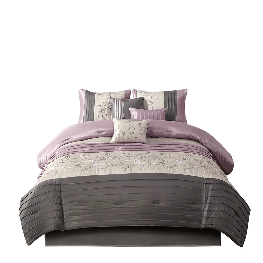 Serene Embroidered 7-Piece Comforter Set - Image 12