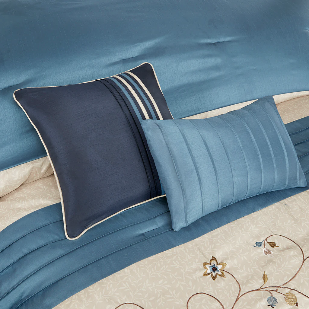 Serene Embroidered 7-Piece Comforter Set - Image 13