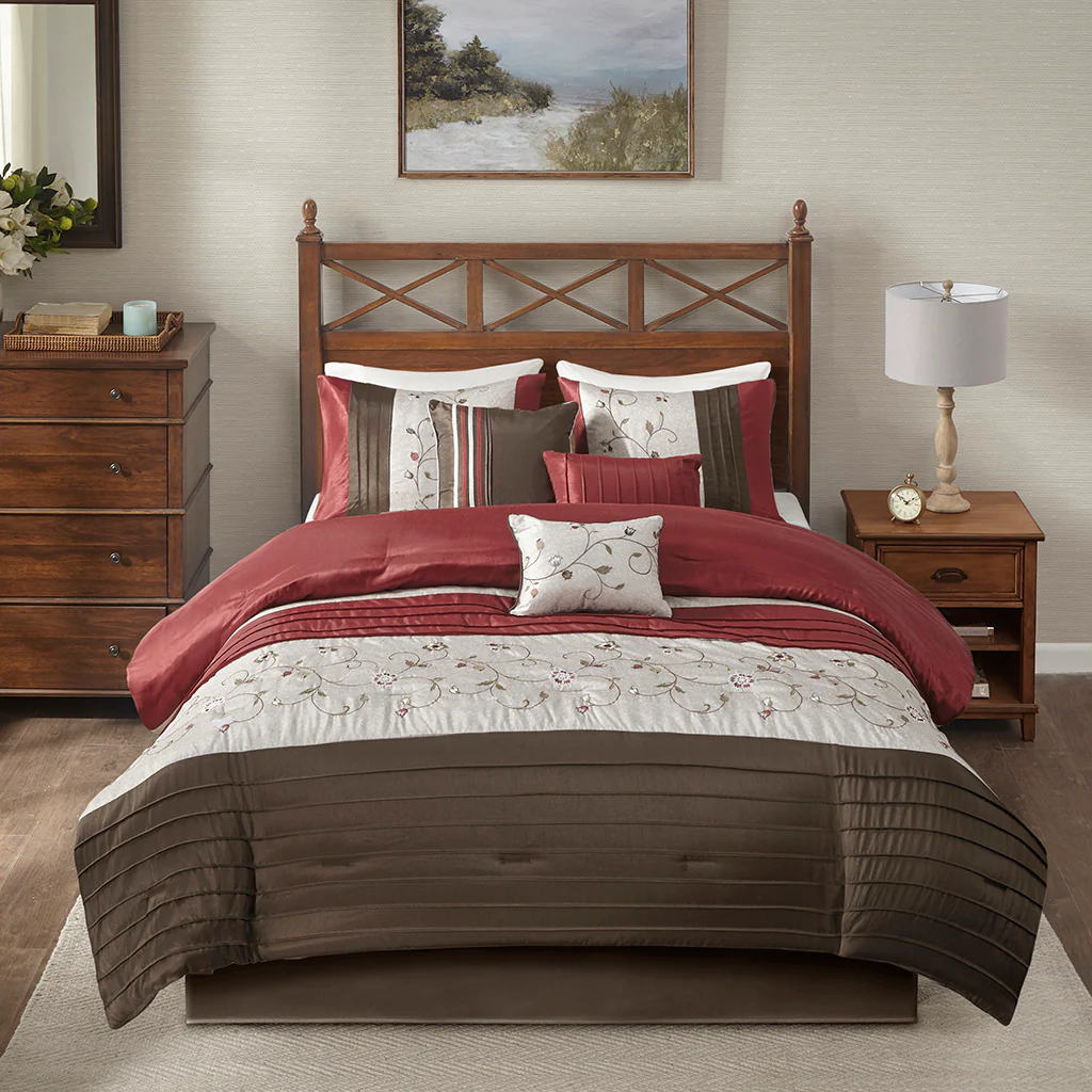 Serene Embroidered 7-Piece Comforter Set - Image 25