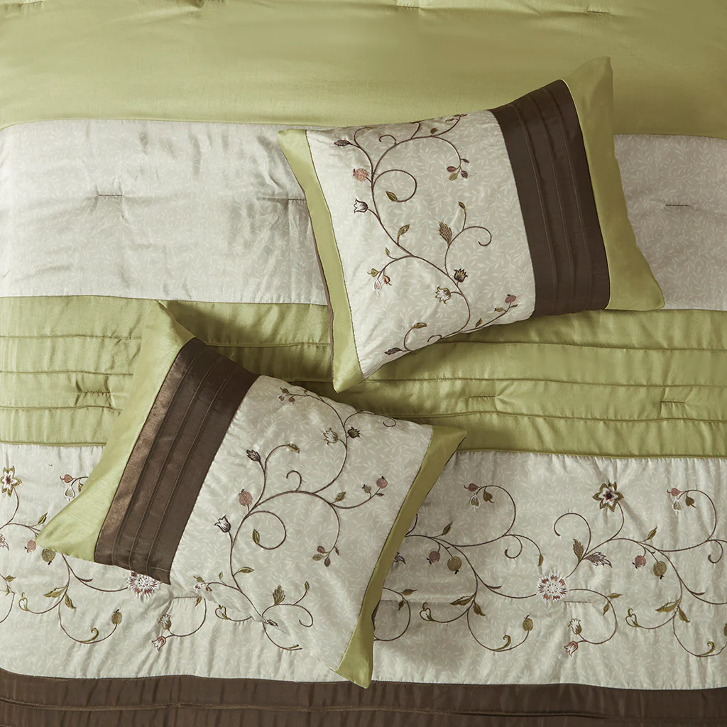 Serene Embroidered 7-Piece Comforter Set - Image 66