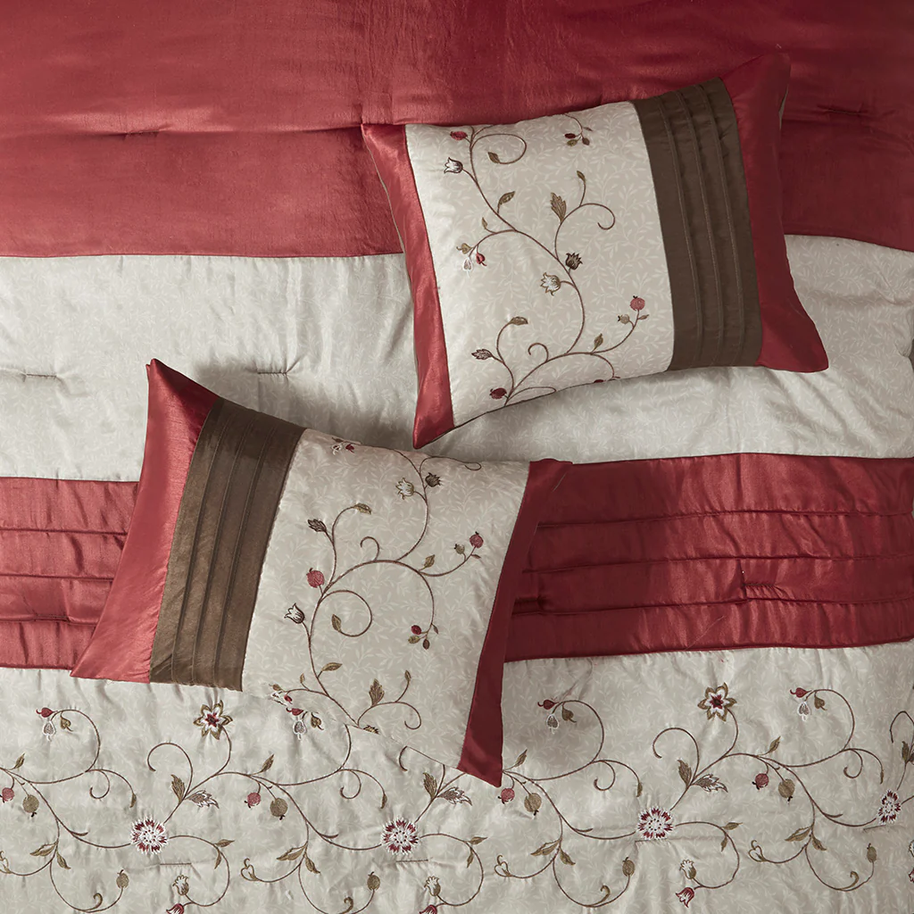 Serene Embroidered 7-Piece Comforter Set - Image 75