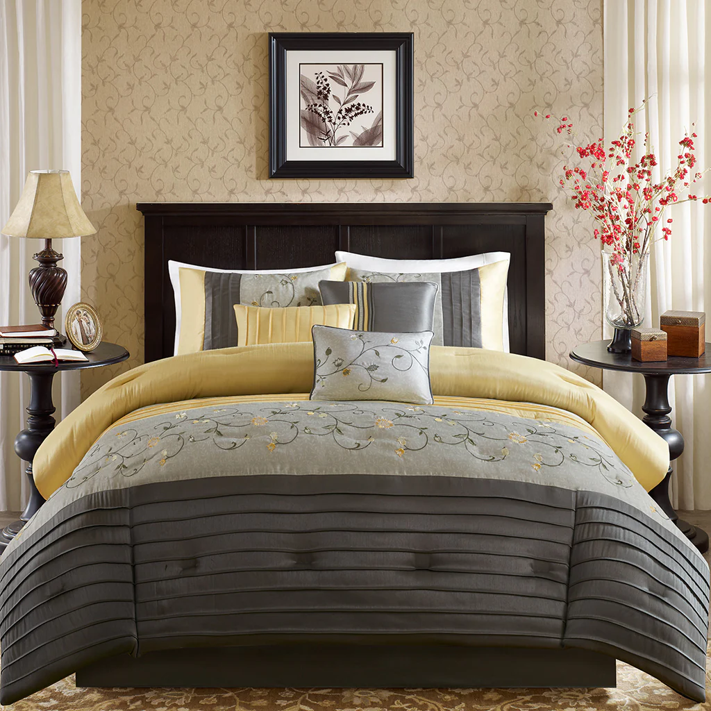 Serene Embroidered 7-Piece Comforter Set - Image 8