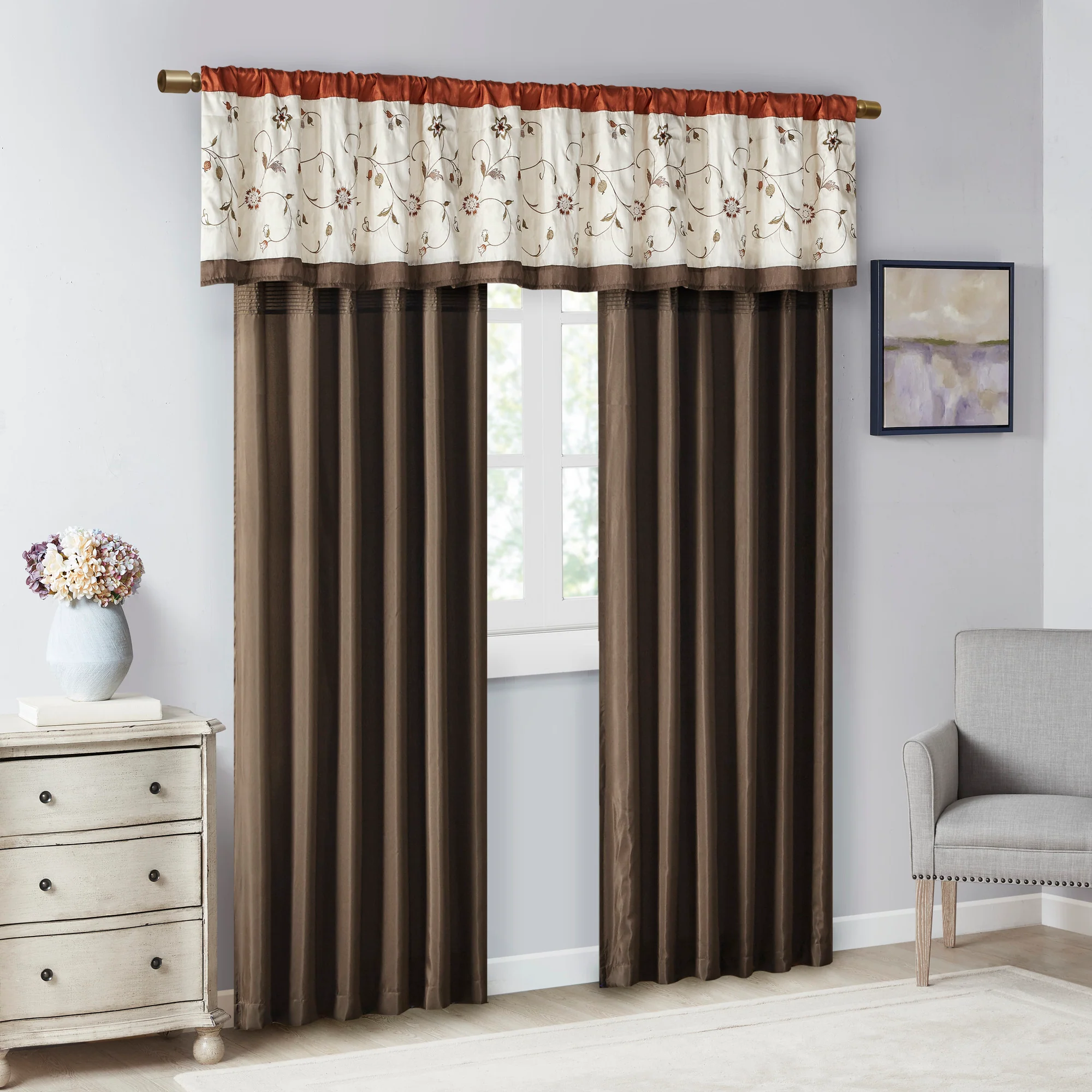 Serene Embroidered Curtain Panel - Image 6