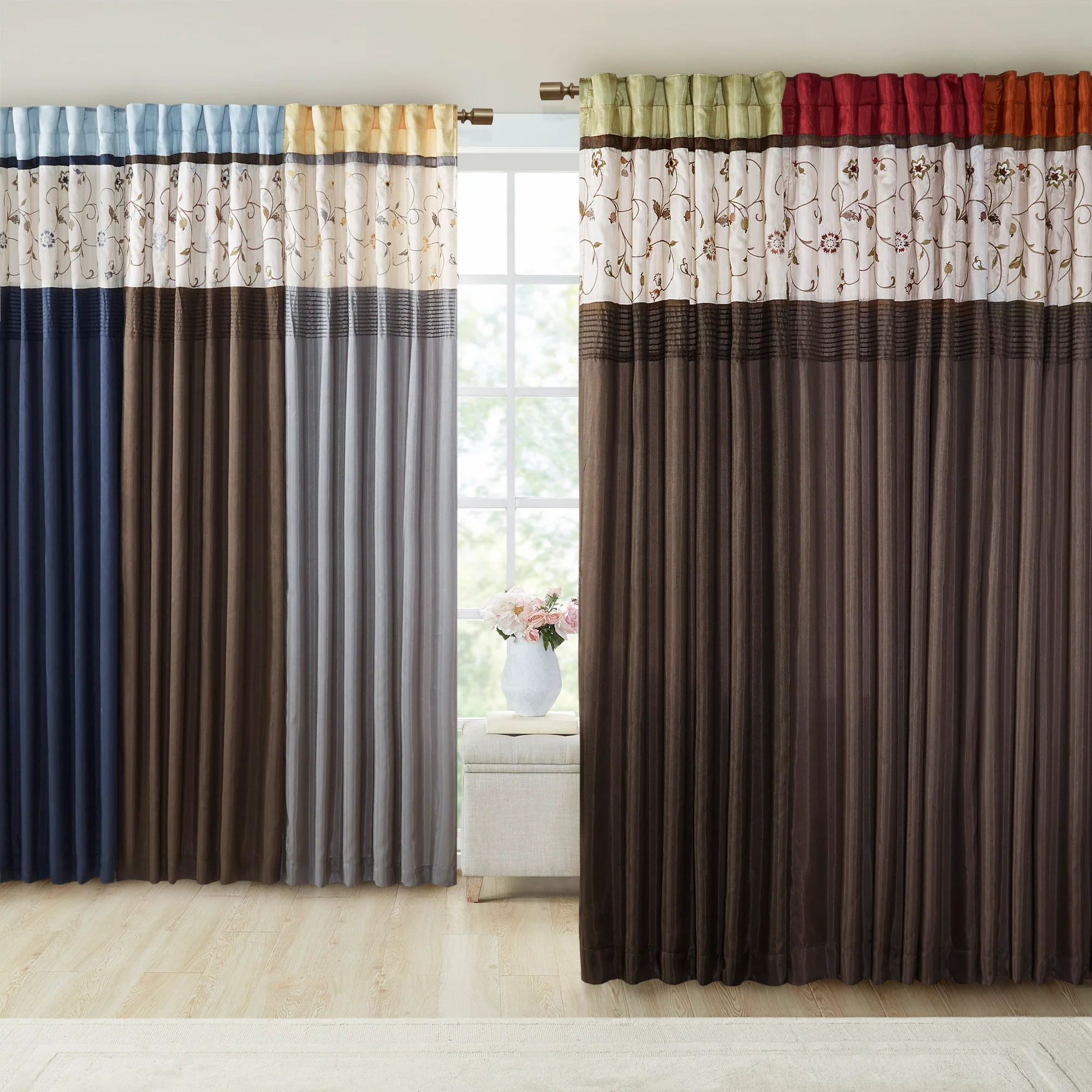 Serene Embroidered Curtain Panel - Image 8