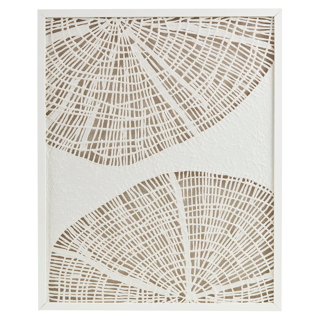 Solana Framed Abstract Coastal Rice Shadowbox Wall Decor - Image 3