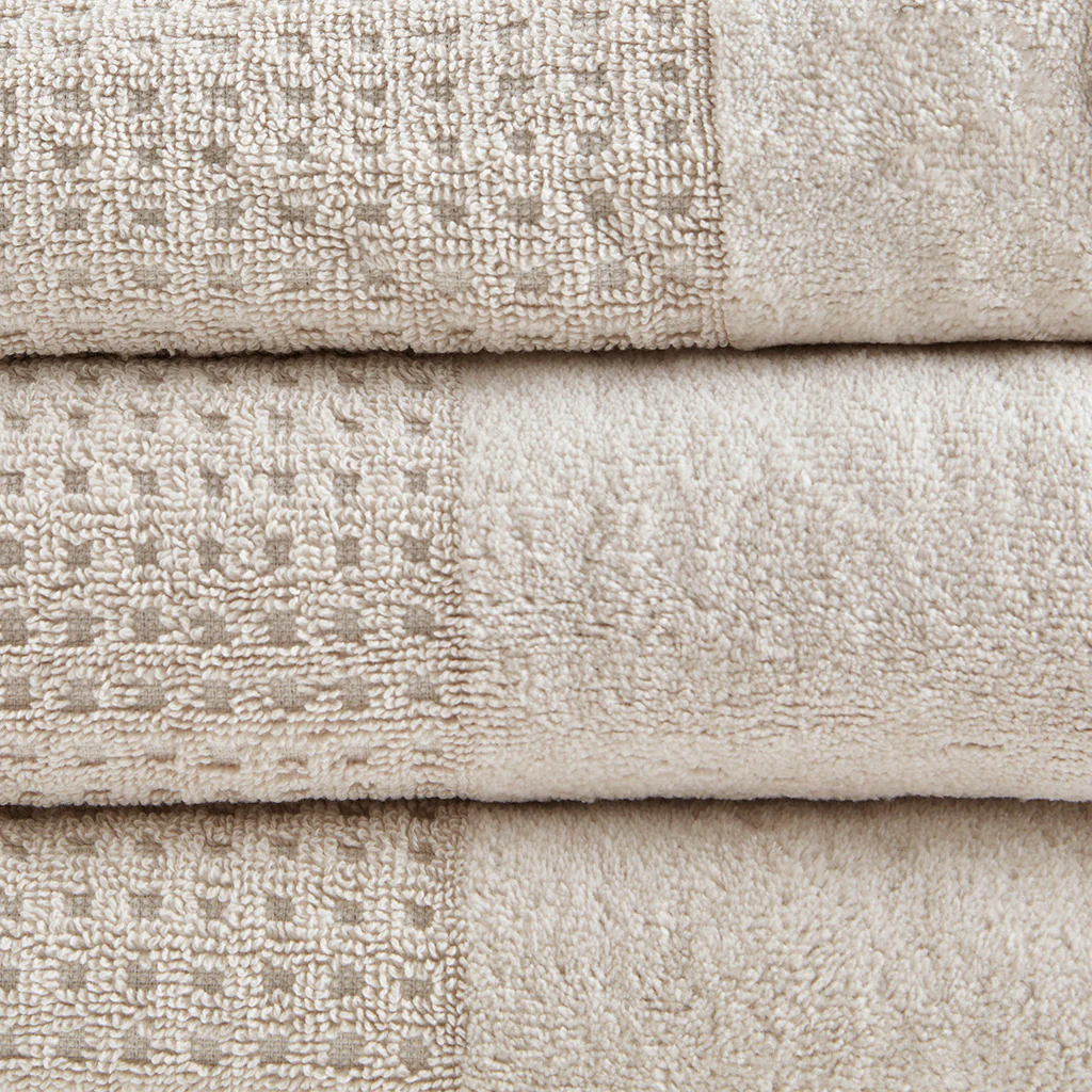 Spa Waffle Cotton Waffle Jacquard Antimicrobial Bath Towel 6-Piece Set - Image 22