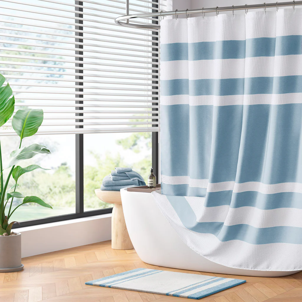 Spa Waffle Shower Curtain with 3M Treatment - Image 2