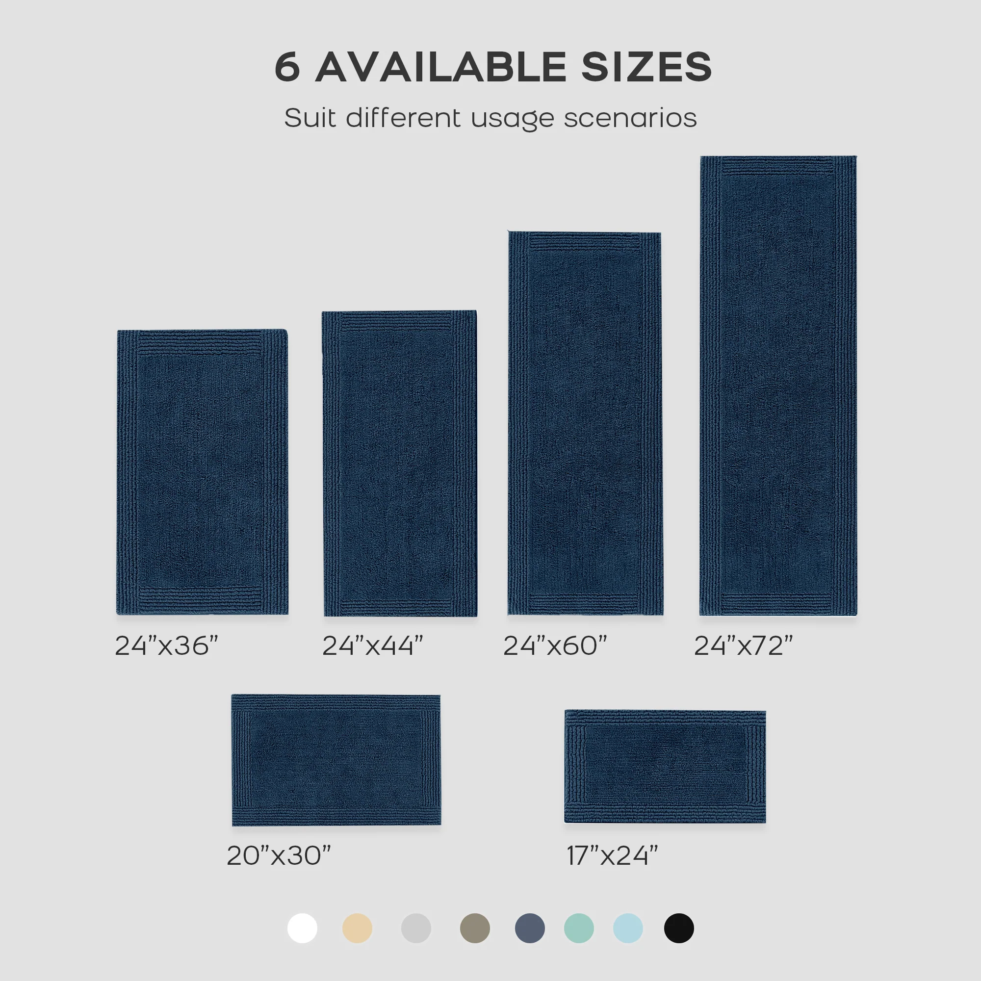 Splendor 100% Cotton Tufted 3000 GSM Reversible Bath Rug - Image 16