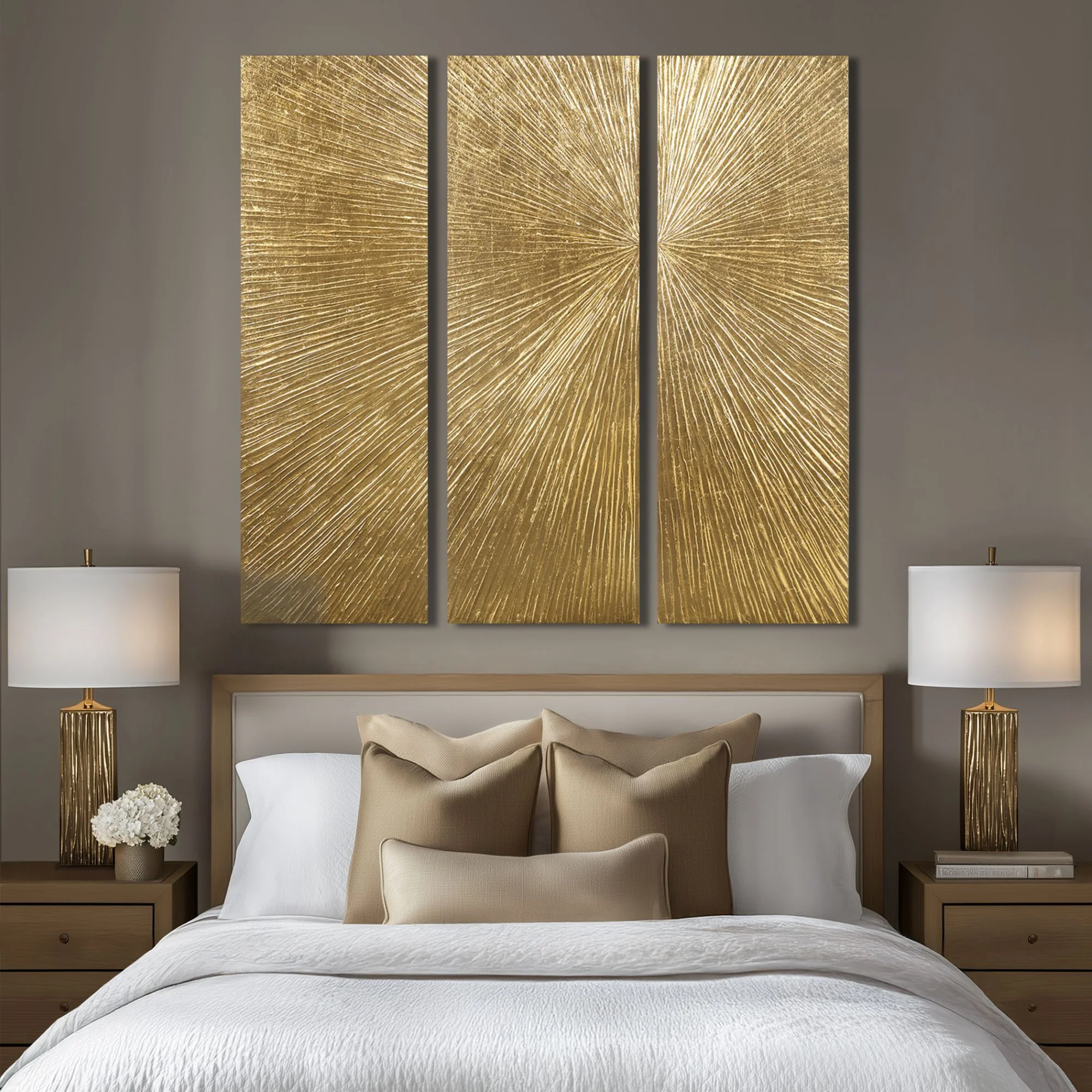 Sunburst Hand Painted Triptych 3-Piece Dimensional Resin Wall Art Set - Image 15