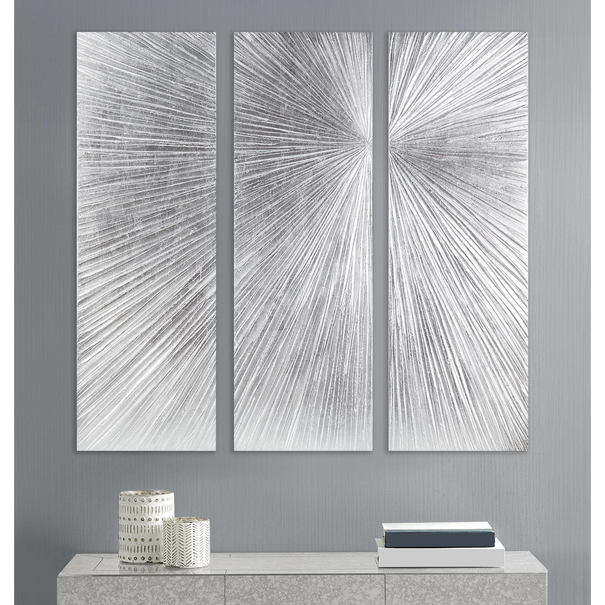 Sunburst Hand Painted Triptych 3-Piece Dimensional Resin Wall Art Set - Image 20
