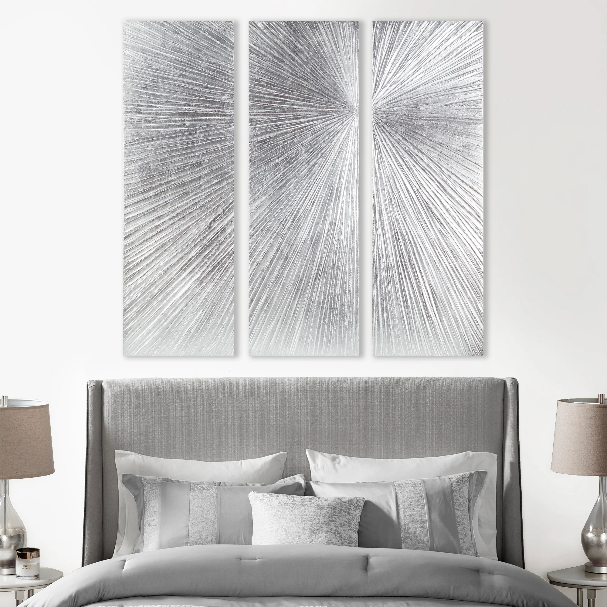 Sunburst Hand Painted Triptych 3-Piece Dimensional Resin Wall Art Set - Image 23