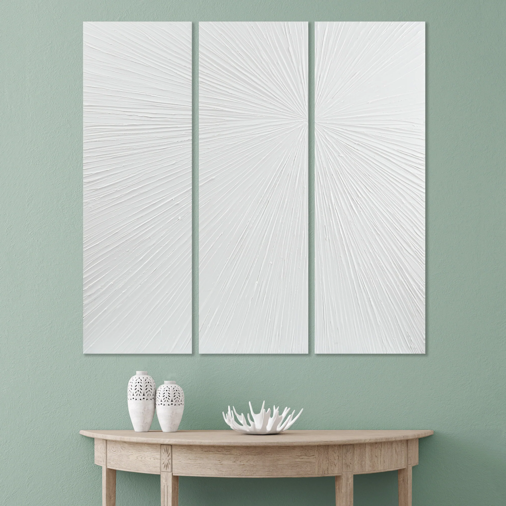 Sunburst Hand Painted Triptych 3-Piece Dimensional Resin Wall Art Set - Image 28