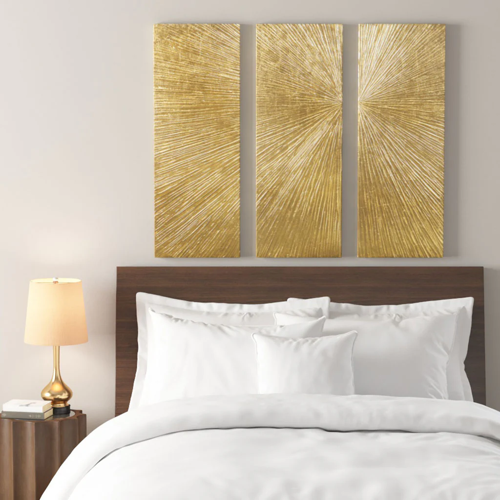 Sunburst Hand Painted Triptych 3-Piece Dimensional Resin Wall Art Set - Image 31