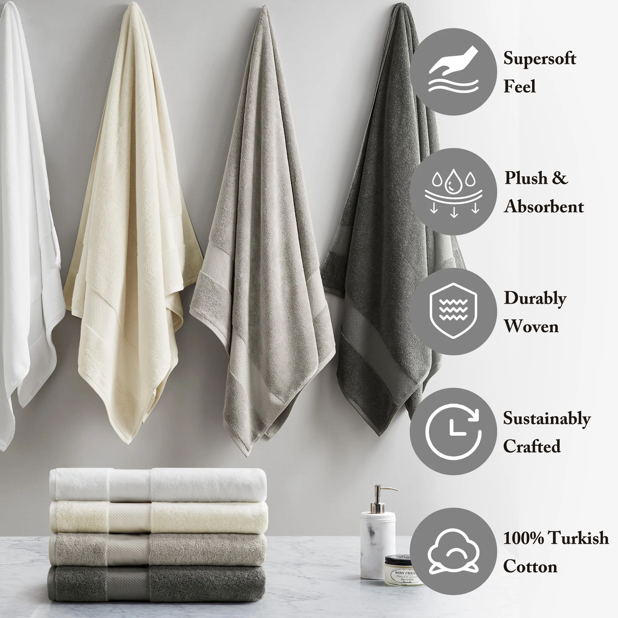 Turkish 100% Cotton Bath Sheet 2-Piece Set - Image 30