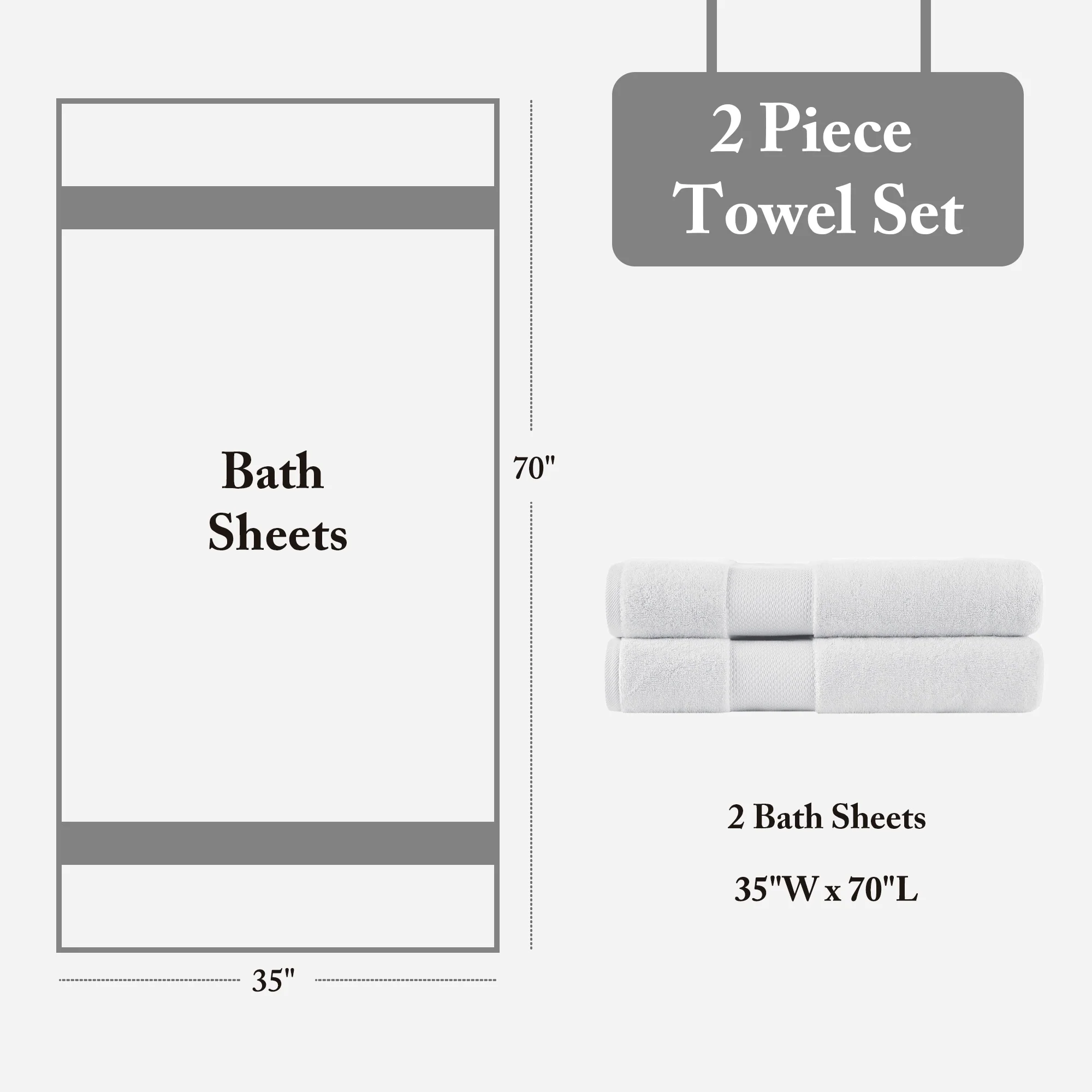 Turkish 100% Cotton Bath Sheet 2-Piece Set - Image 33