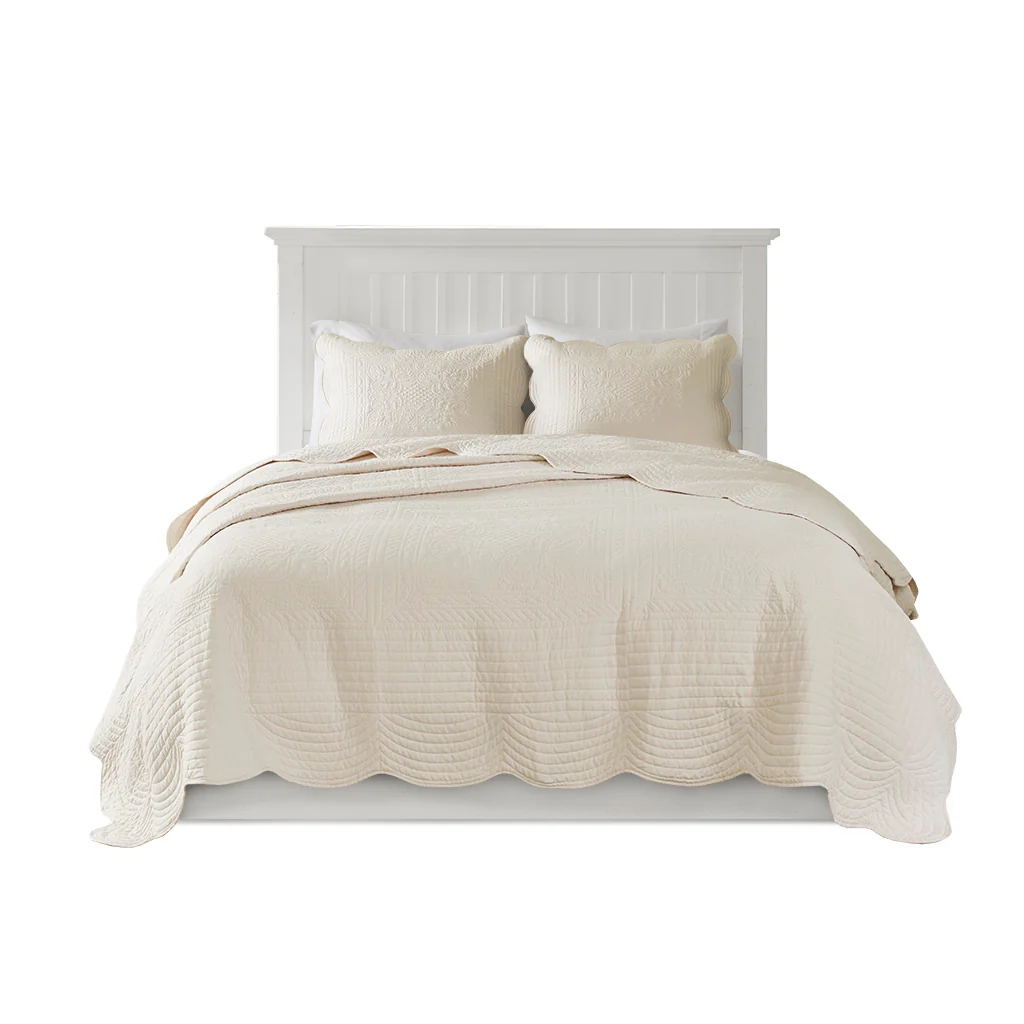 Tuscany 3-Piece Reversible Scalloped Edge Quilt Set - Image 20