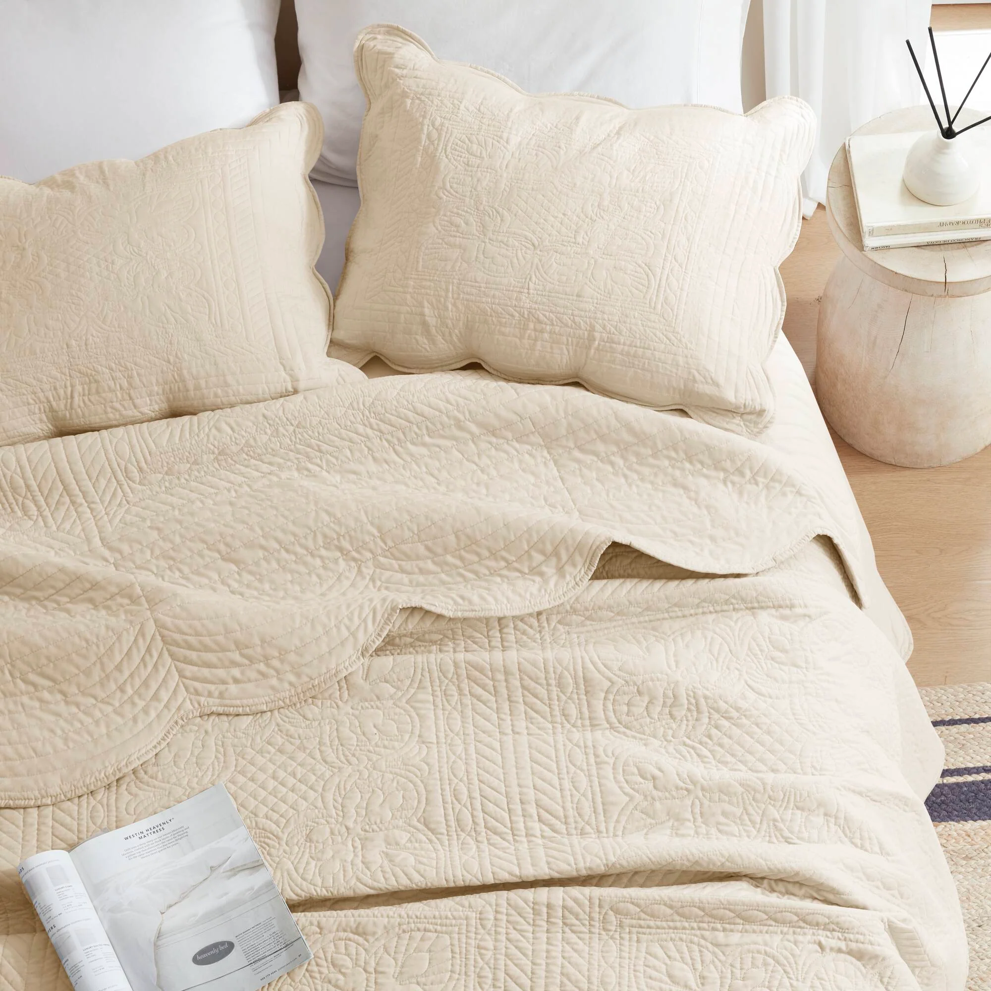 Tuscany 3-Piece Reversible Scalloped Edge Quilt Set - Image 30