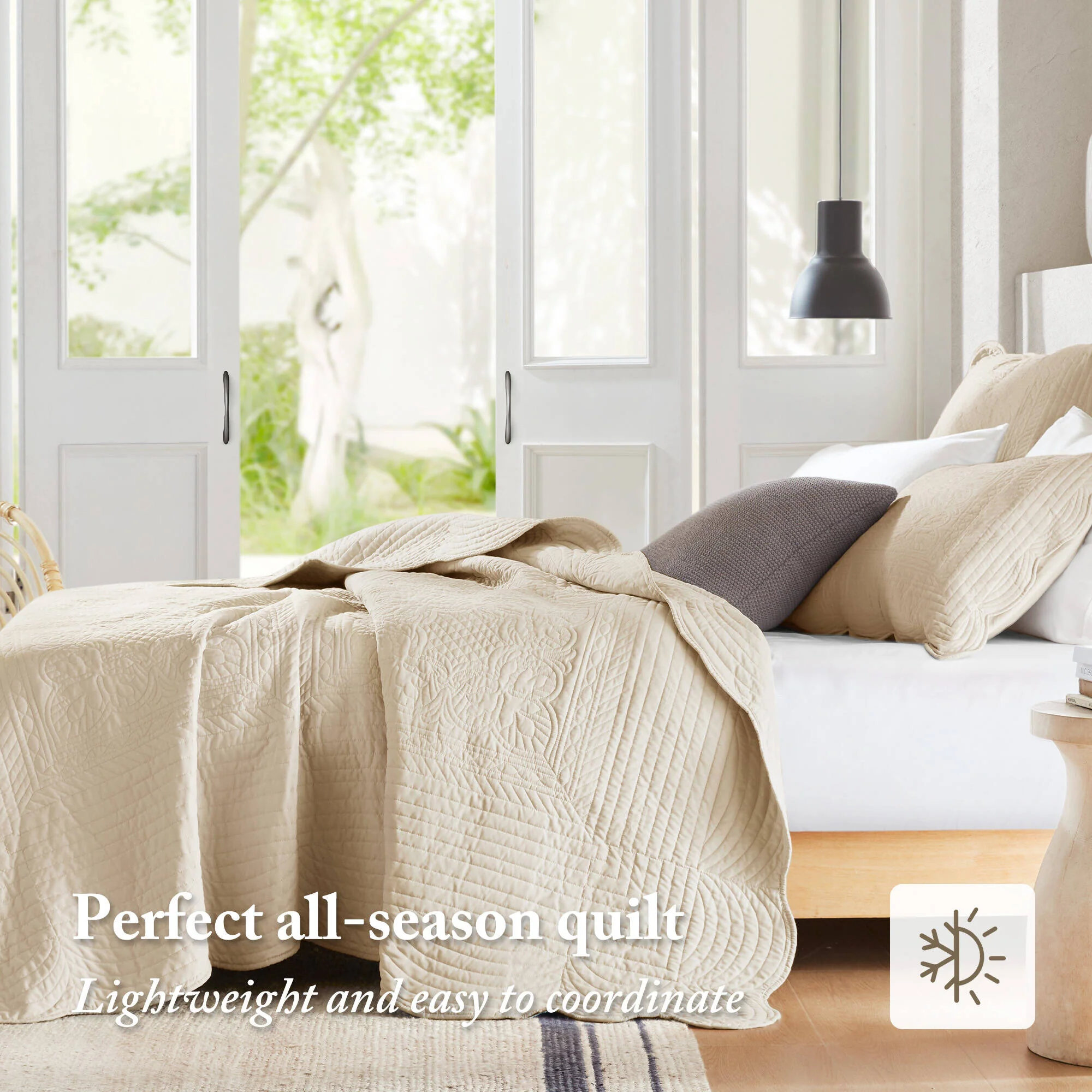 Tuscany 3-Piece Reversible Scalloped Edge Quilt Set - Image 60