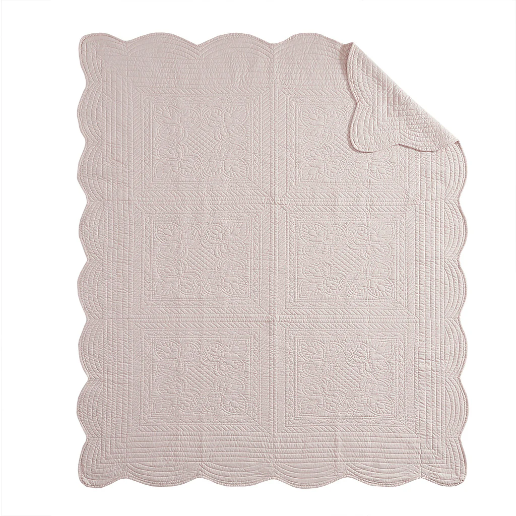 Tuscany Oversized Quilted Throw with Scalloped Edges - Image 25