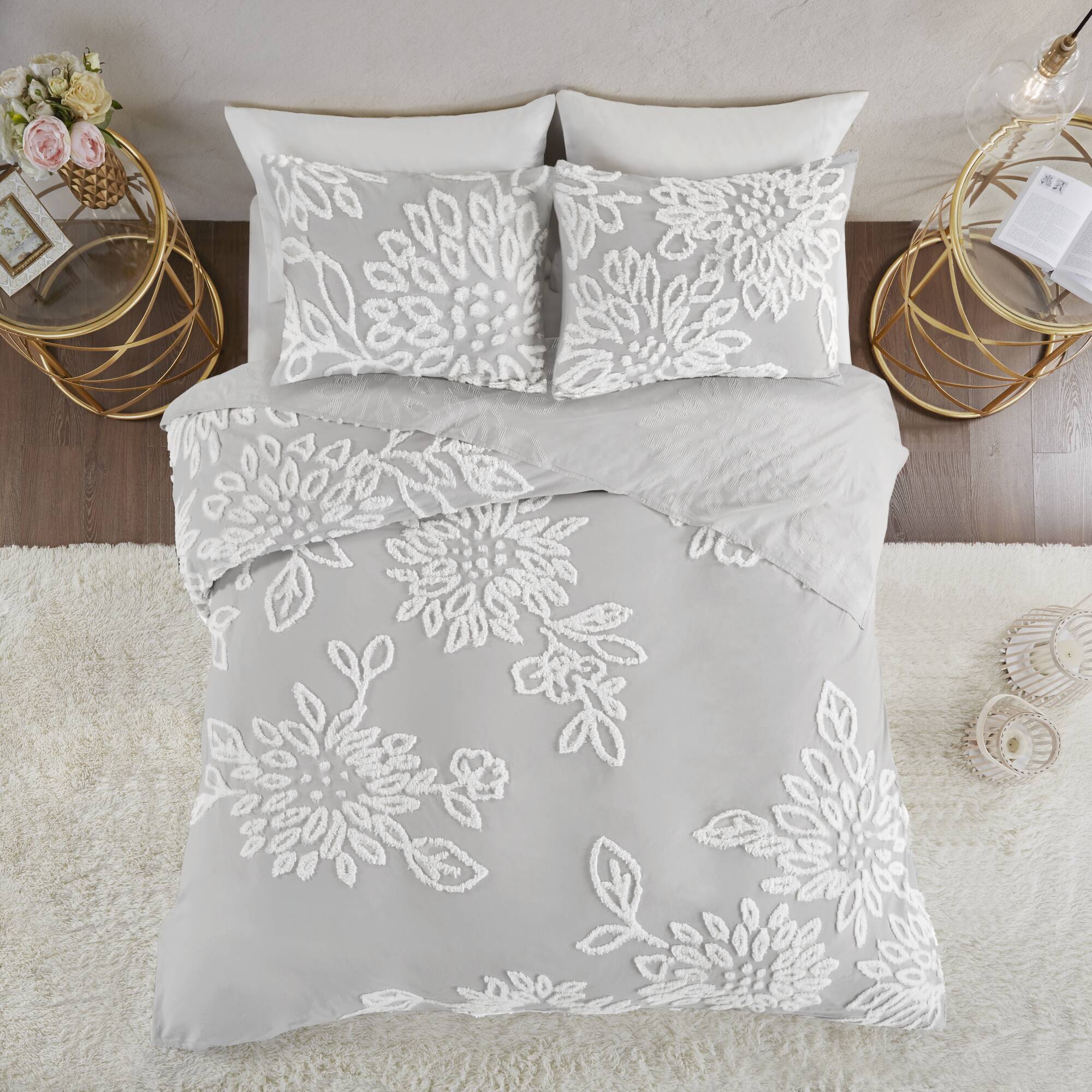 Veronica 3-Piece Tufted Cotton Chenille Floral Comforter Set - Image 16
