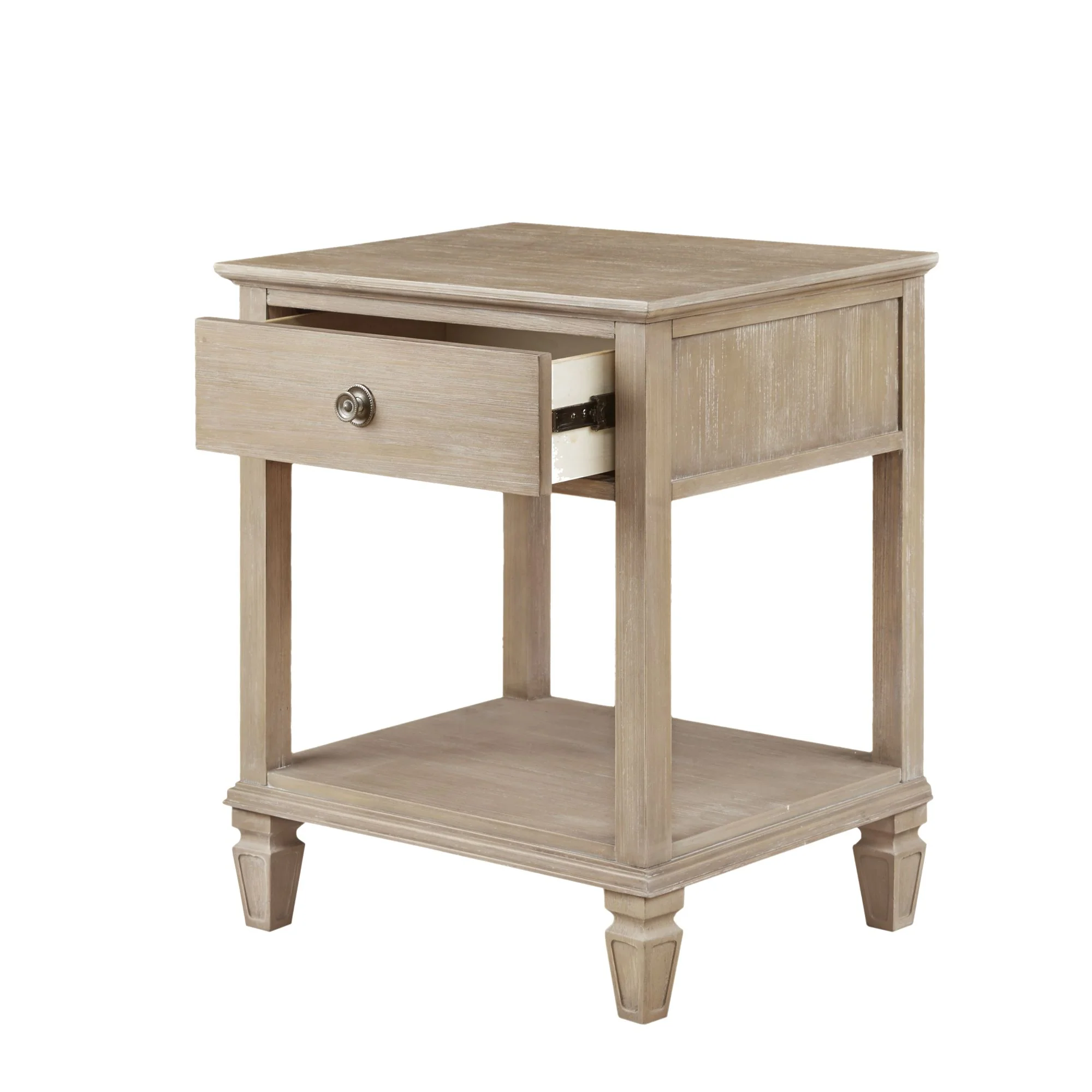 Victoria one-drawer wood bedside table with shelf - Image 8