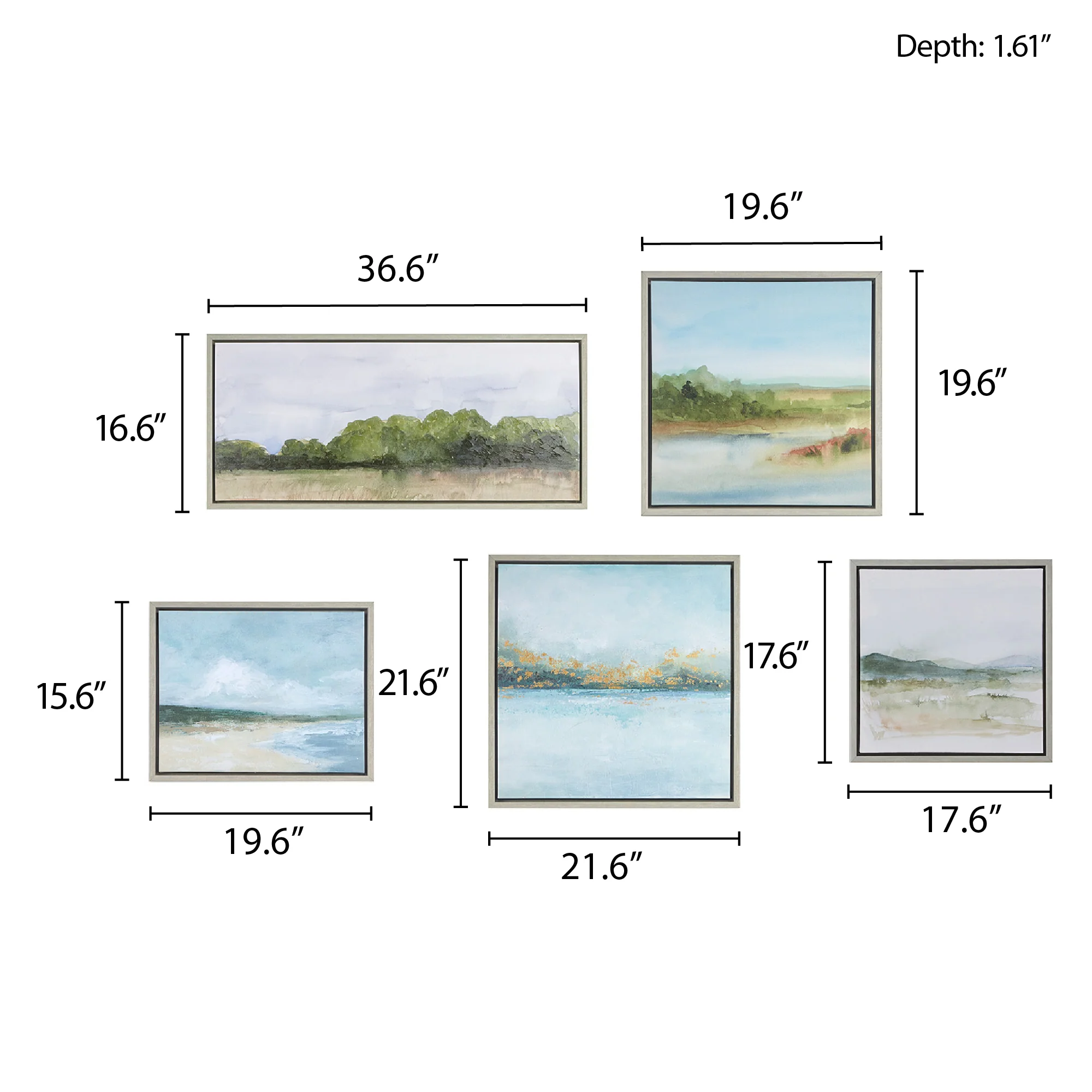 Vista Abstract Landscape 5-Piece Gallery Canvas Wall Art Set - Image 8
