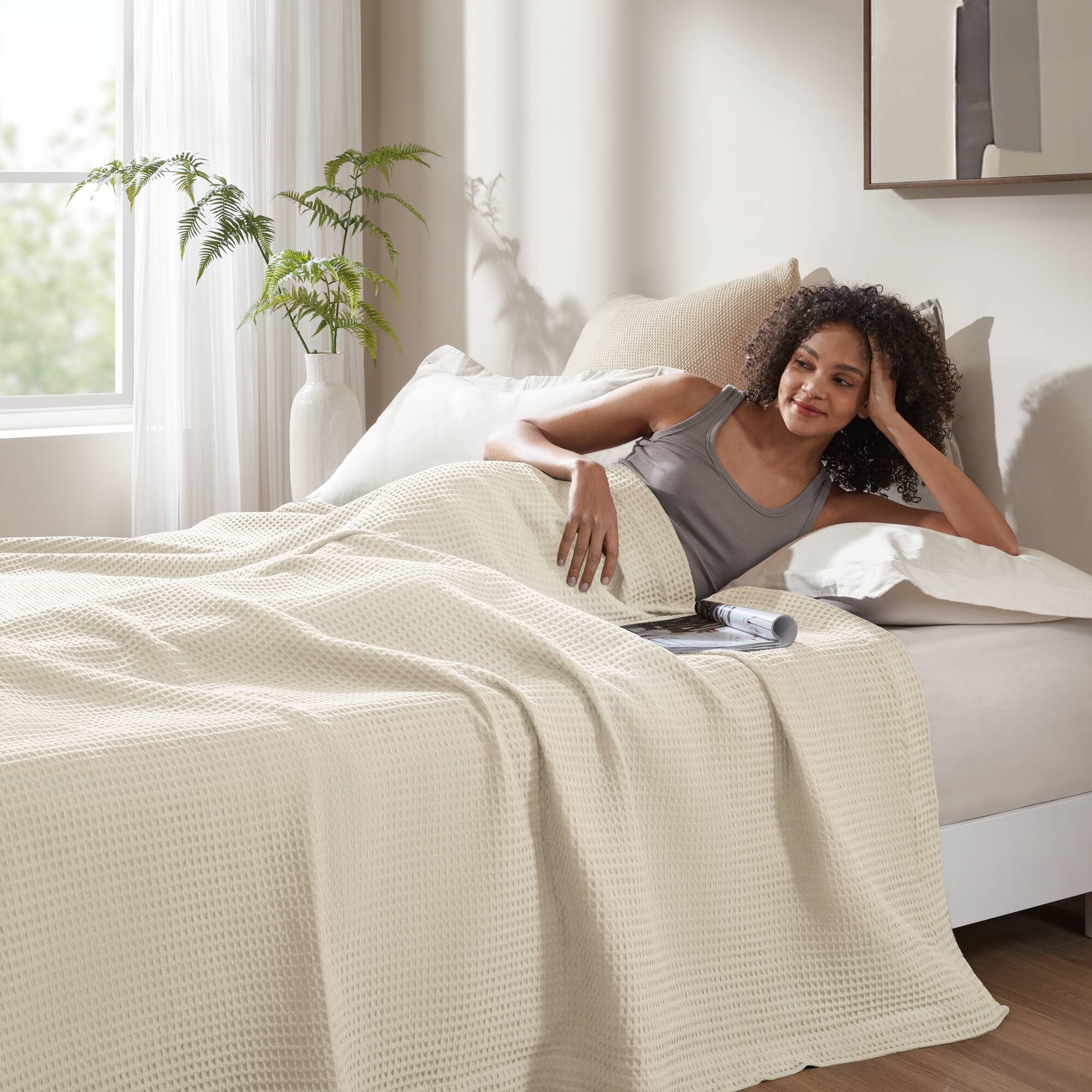 Waffle Weave Cotton Blanket - Image 44