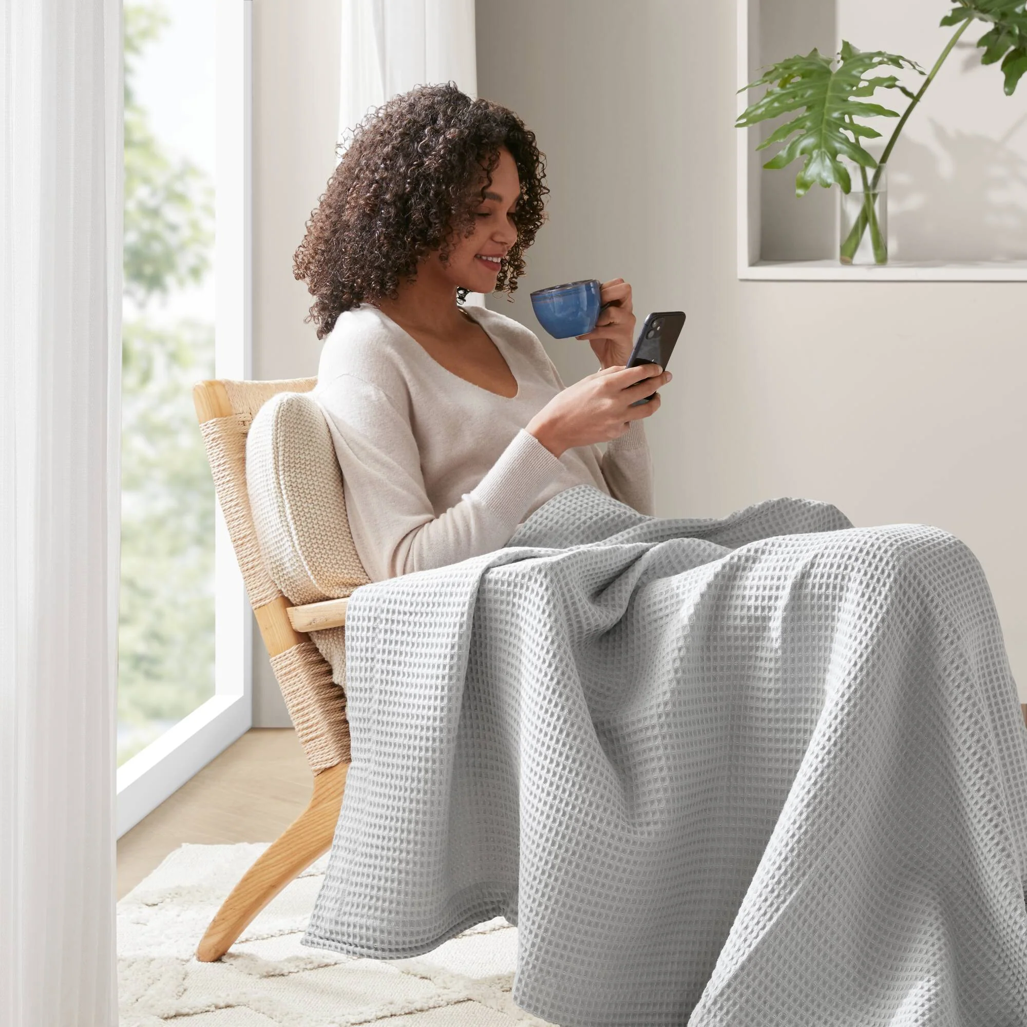 Waffle Weave Cotton Blanket - Image 85