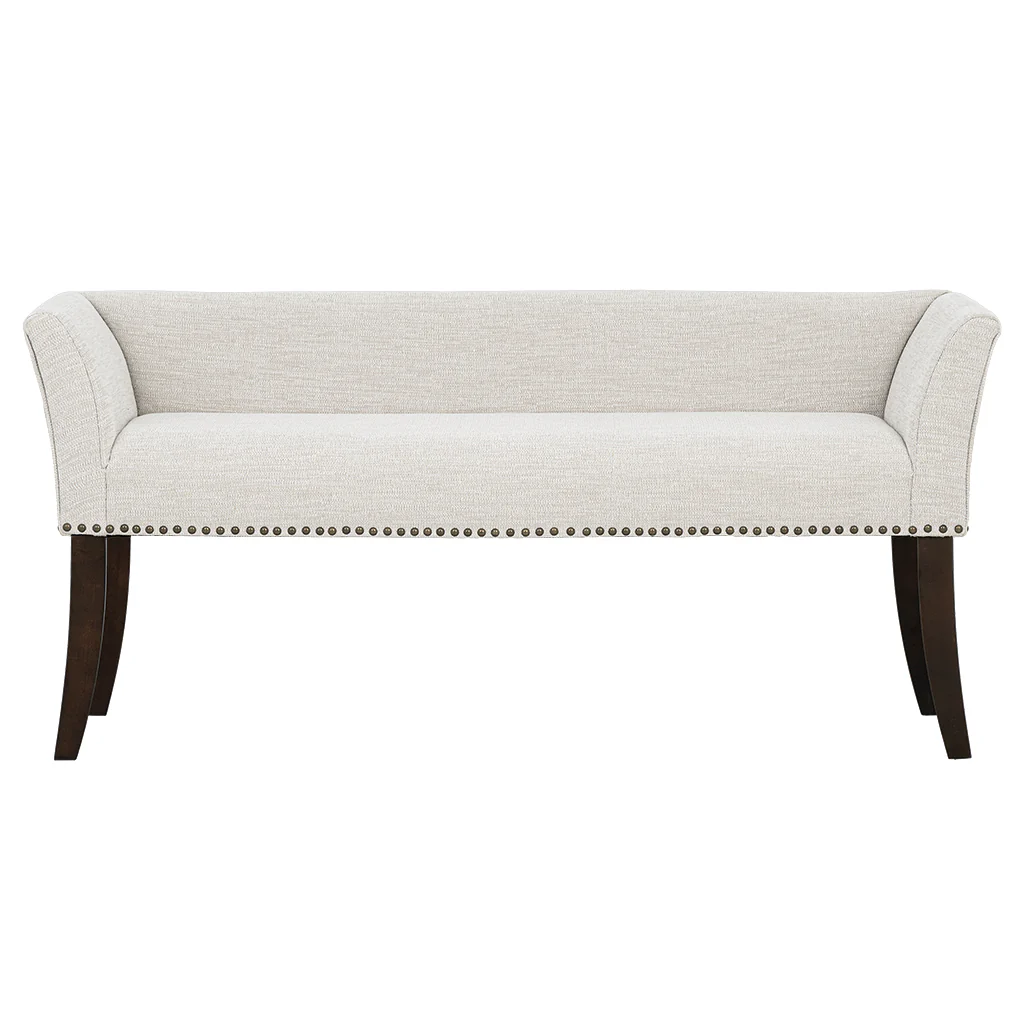 Welburn 49.5" Upholstered Bench with Back & Wood Legs - Image 16
