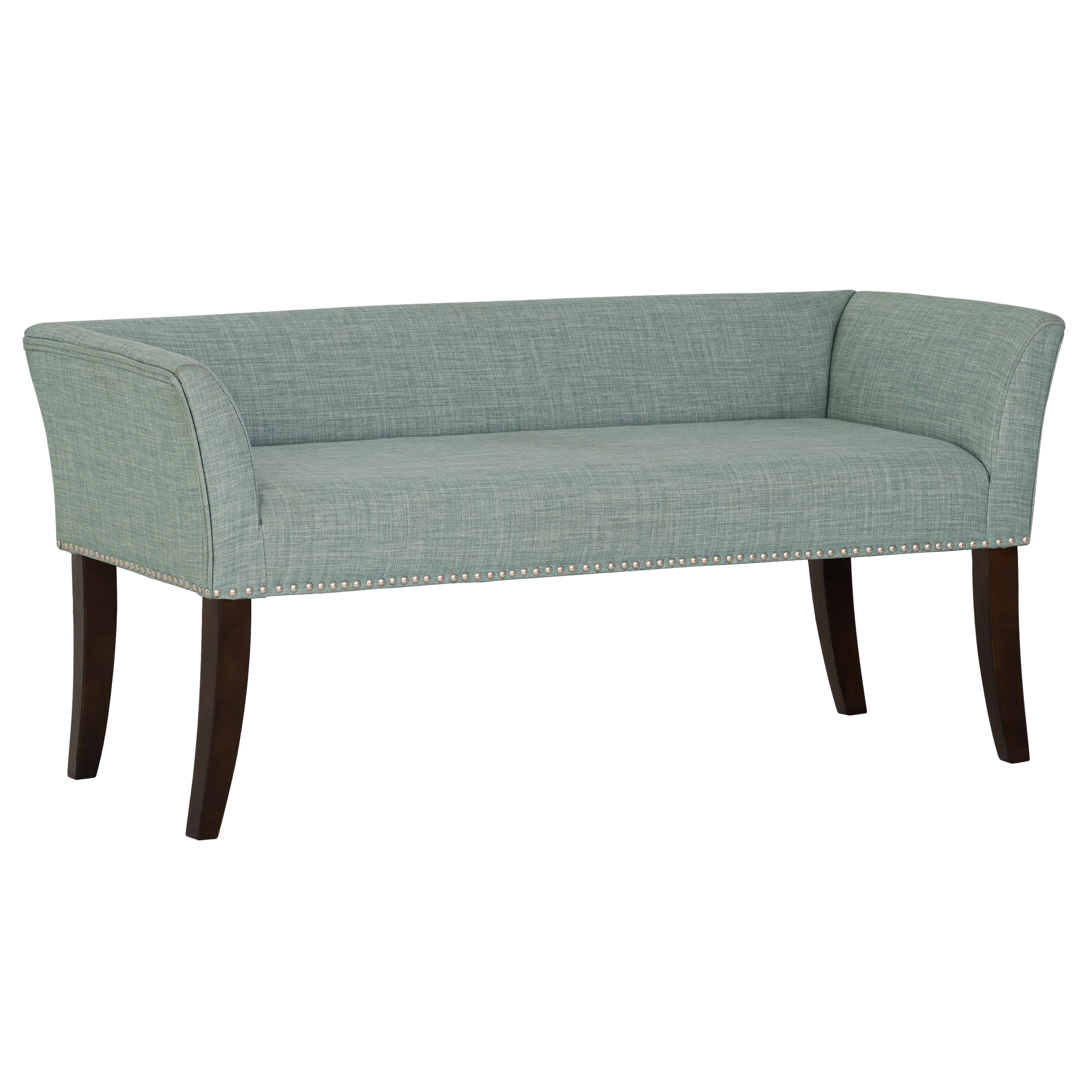 Welburn 49.5" Upholstered Bench with Back & Wood Legs - Image 18
