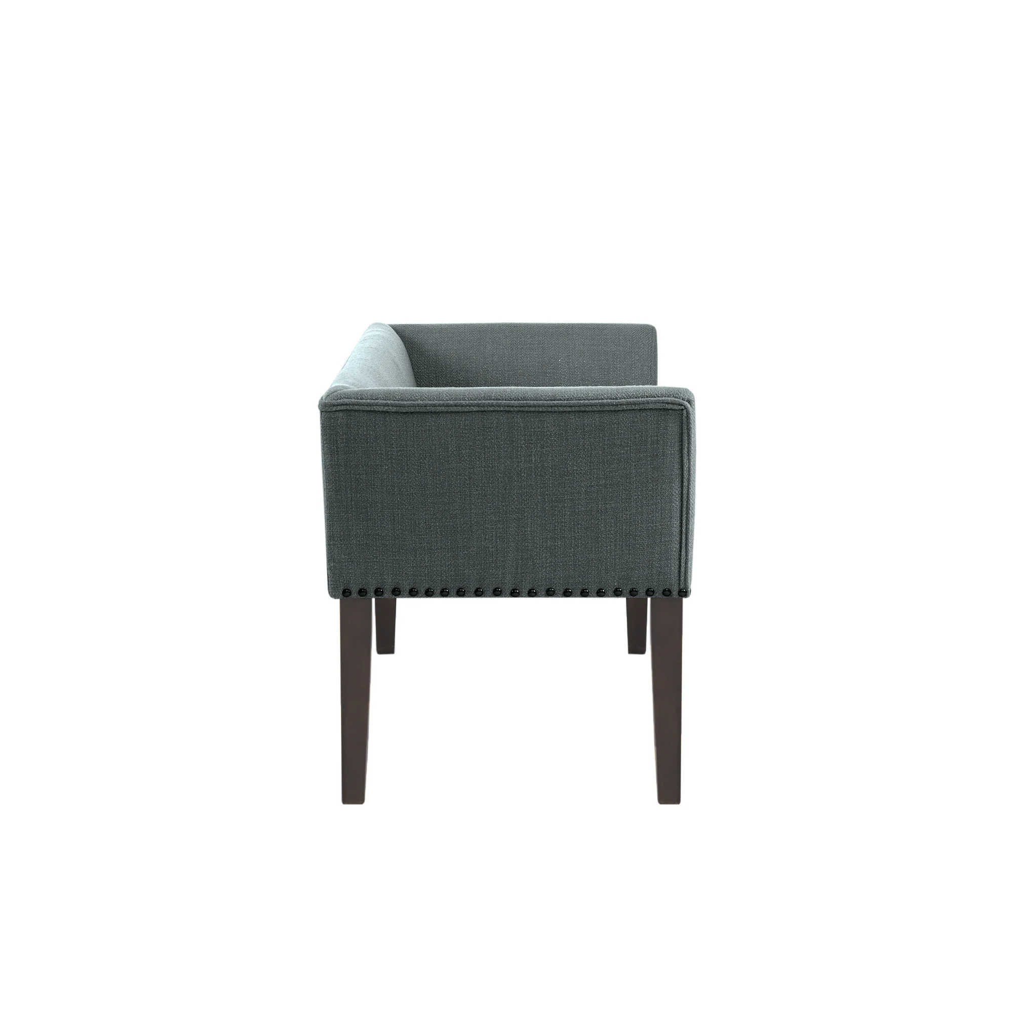 Welburn 49.5" Upholstered Bench with Back & Wood Legs - Image 58