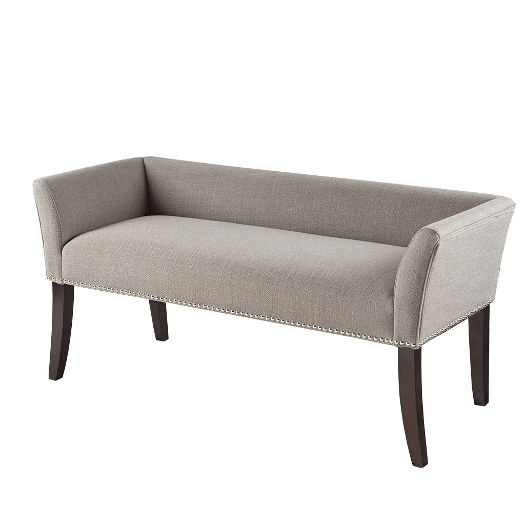 Welburn 49.5" Upholstered Bench with Back & Wood Legs - Image 61