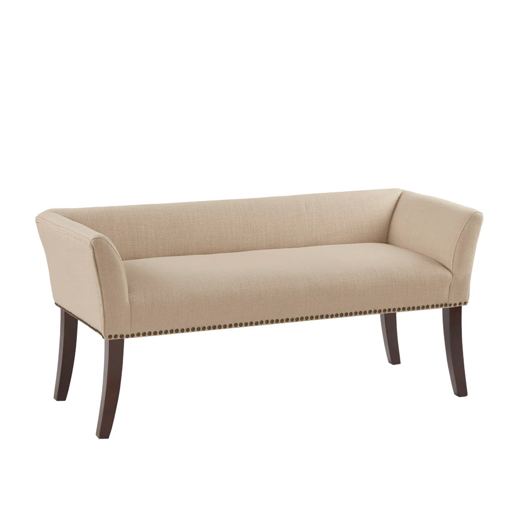 Welburn 49.5" Upholstered Bench with Back & Wood Legs - Image 71