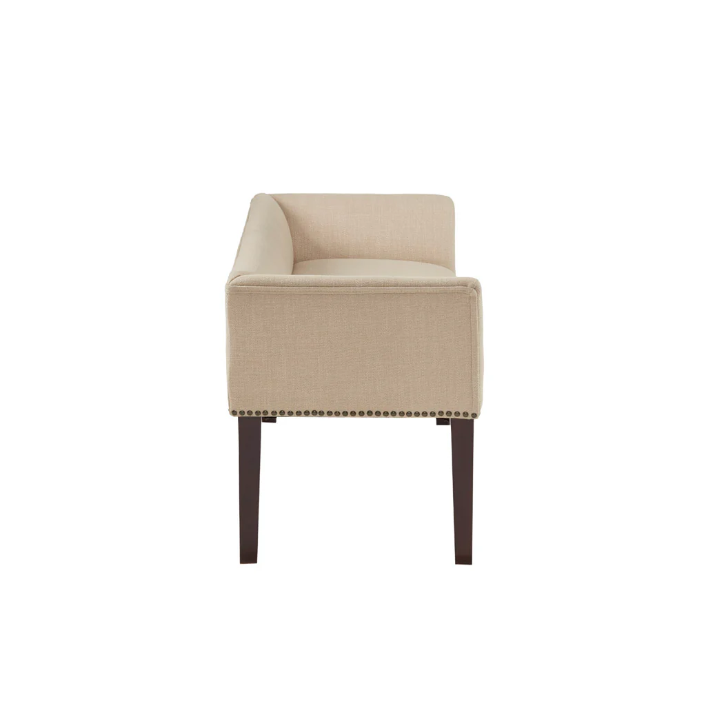 Welburn 49.5" Upholstered Bench with Back & Wood Legs - Image 73