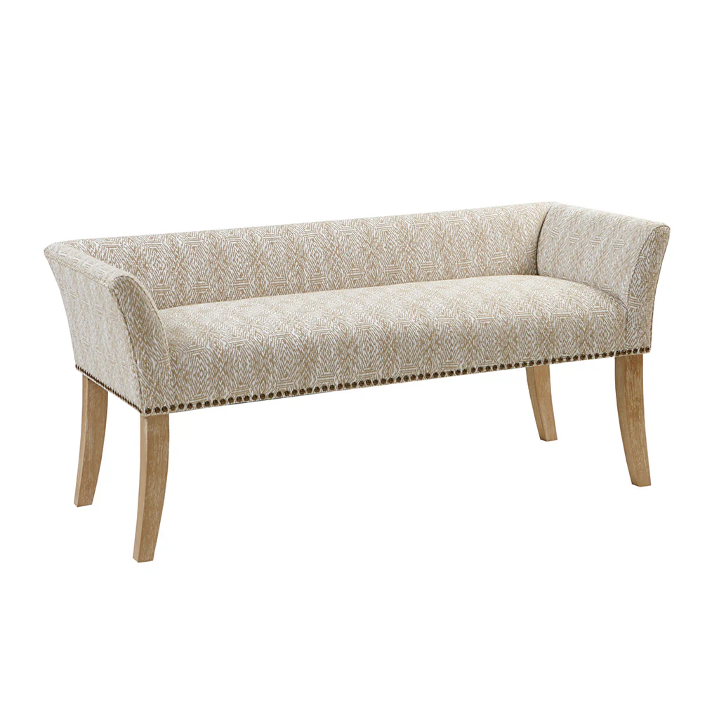 Welburn 49.5" Upholstered Bench with Back & Wood Legs - Image 83