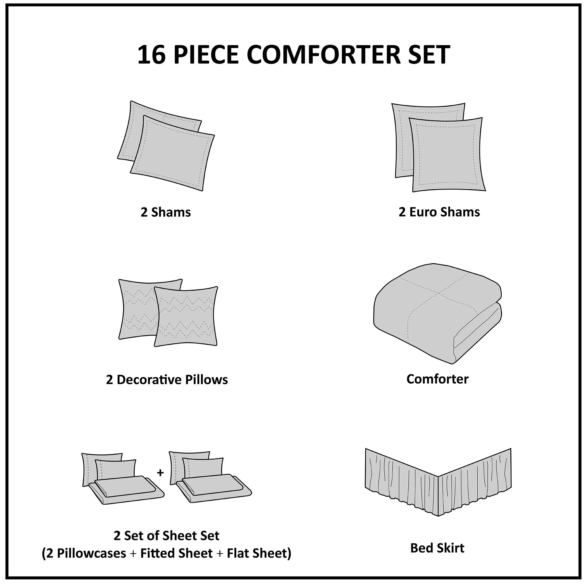 Zara 16-Piece Jacquard Comforter Set with 2 Bed Sheet Sets - Image 22