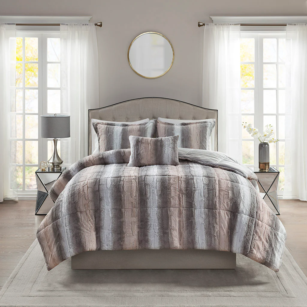 Zuri 4-Piece Faux Fur Comforter Set - Image 12