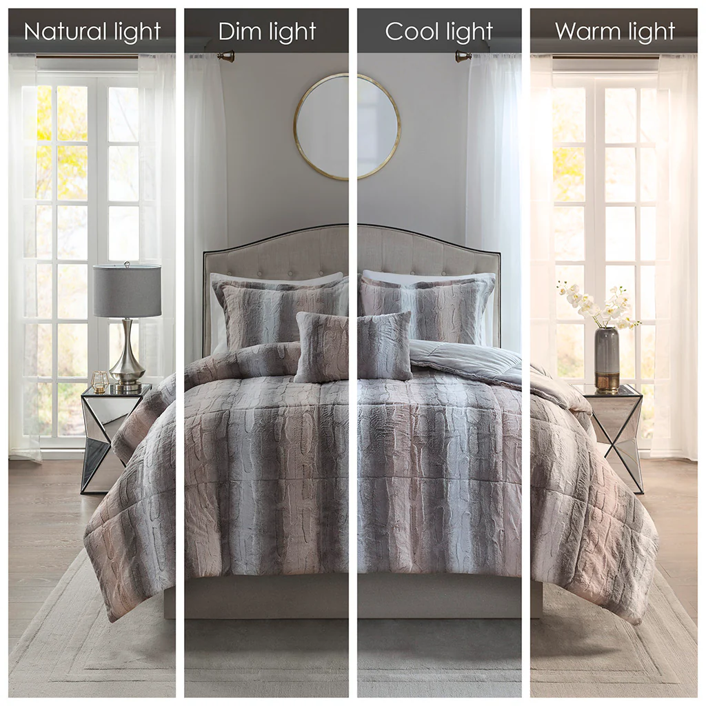 Zuri 4-Piece Faux Fur Comforter Set - Image 40